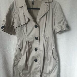 Ambition Beige Trench Coat with Dark Buttons